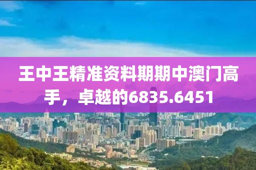 王中王精准资料期期中澳门高手，卓越的6835.6451