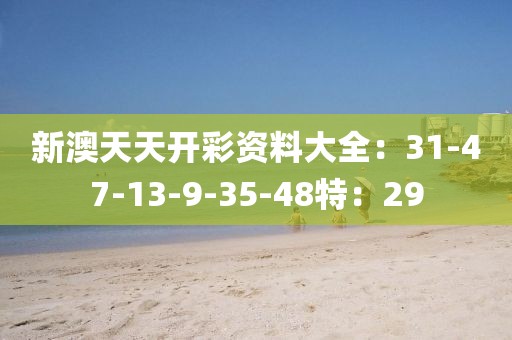 新澳天天开彩资料大全：31-47-13-9-35-48特：29