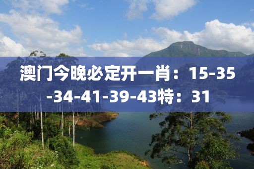 澳门今晚必定开一肖：15-35-34-41-39-43特：31