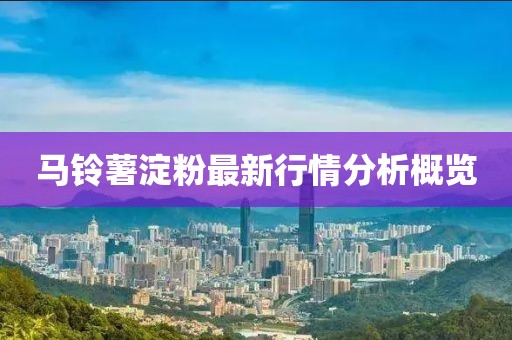 马铃薯淀粉最新行情分析概览