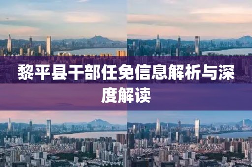黎平县干部任免信息解析与深度解读
