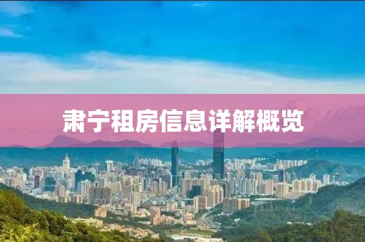 肃宁租房信息详解概览