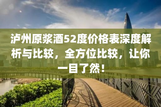 泸州原浆酒52度价格表深度解析与比较，全方位比较，让你一目了然！